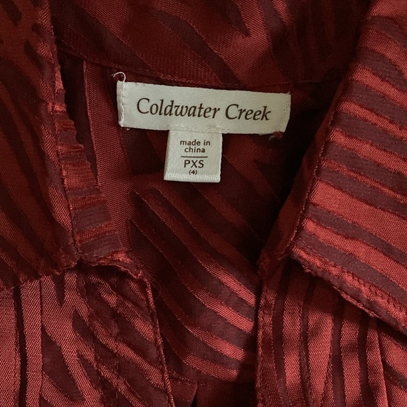Coldwater Creek PXS red blouse - petite X-small - Picture 3 of 8